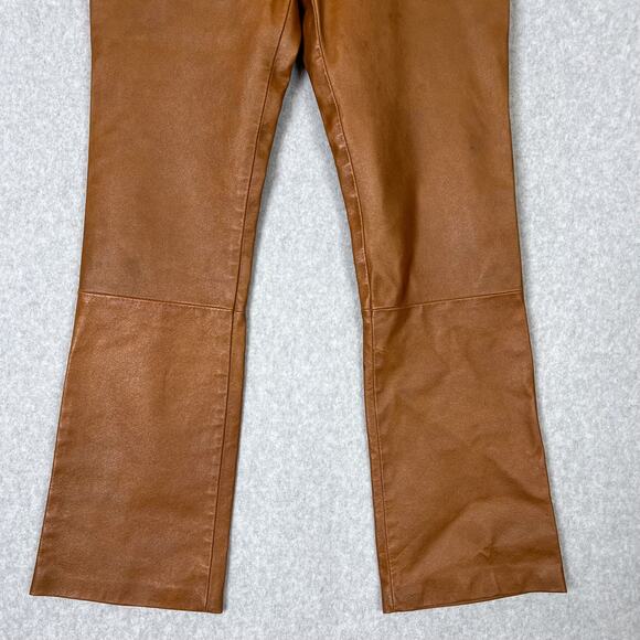 Vintage Maxima Wilsons Leather Brown Straight Mid Rise Pants Size 6 - Picture 3 of 12